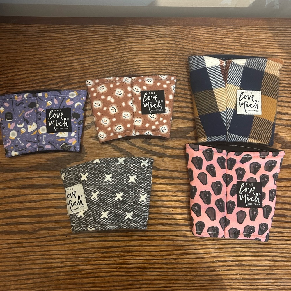 Patterned Fabric Coffee Cozies